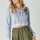 Floral Embroidered Cropped Sweatshirt