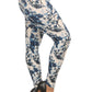 Plus Size Floral Print, Full Length Leggings In A Slim Fitting Style With A Banded High Waist