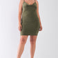 Plus Size Sleeveless Silky Cowl Neck Bodycon Cami Mini Dress