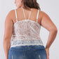 Plus Size Sleeveless Sheer Lace Halter Neck Detail Bustier Top