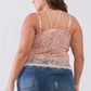 Plus Size Sleeveless Sheer Lace Halter Neck Detail Bustier Top