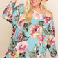 Plus Size Floral Printed Venezia One Shoulder Fashion Top