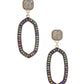 Beaded Oval Post Drop Earring