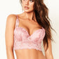 Floral Lace Trim Longline Lace Bra W/underwire