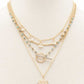 Square Shape Toggle Beaded Layered Necklace