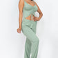 Front Ruched With Adjustable String Cami Casual/summer Jumpsuit