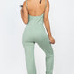 Front Ruched With Adjustable String Cami Casual/summer Jumpsuit