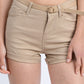 High Rise 5 Pockets Roll Up Hem Shorts