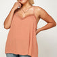 Plus Size, Clip Dot Solid Cami Tunic