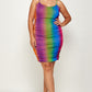 Plus Size Rainbow Ombre Print Cami Dress