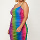 Plus Size Rainbow Ombre Print Cami Dress