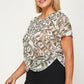 Plus Size, Money Print Mesh Tee