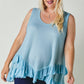 Plus Scoope Neck Sleeveless Ruffle Tunic