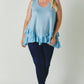 Plus Scoope Neck Sleeveless Ruffle Tunic