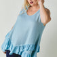 Plus Scoope Neck Sleeveless Ruffle Tunic