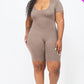 Plus Size Short Sleeve Bodycon Romper