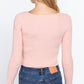 V-neck Front Knotted Crop Sweater