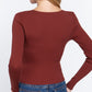 Rib Sweater Top W/front Zipper