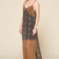 Mixed Printed Chiffon Maxi Slip Dress