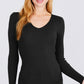 V-neck Viscose Rib Sweater