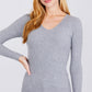 V-neck Viscose Rib Sweater