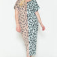 Front Slit Dolman Leopard Print Maxi Dress