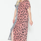 Front Slit Dolman Leopard Print Maxi Dress