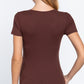 Short Sleeve V-neck Rib Top