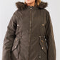 Plus Size Vegan Fur Double-sided Cotton Twill Parka & Puffer Jacket