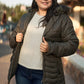 Plus Size Vegan Fur Double-sided Cotton Twill Parka & Puffer Jacket