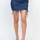 Criss-cross Distressing Hem Skirt