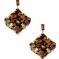 Acetate Rhinestone Square Dangle Earring