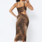 Animal Print Midi Dress With Strap