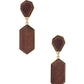 Geometric Wood Post Drop Earring