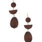 Geometric Wood Bead Dangle Earring