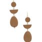 Geometric Wood Bead Dangle Earring