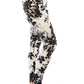 Long Yoga Style Banded Lined Multi Printed Knit Legging With High Waist