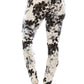 Long Yoga Style Banded Lined Multi Printed Knit Legging With High Waist