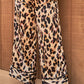 Plus Taupe Combo Leopard Print Satin High-waisted Wide Leg Pants