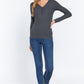 Long Slv V-neck Placket Thermal Top