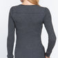 Long Slv V-neck Placket Thermal Top