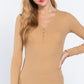 Long Slv V-neck Placket Thermal Top