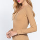 Long Slv V-neck Placket Thermal Top