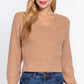 Long Puff Slv V-neck Rib Sweater