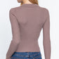 Notched Collar Zippered Sweater