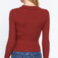 Notched Collar Zippered Sweater