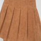 A-line Corduroy Pleated Mini Skirt