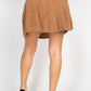 A-line Corduroy Pleated Mini Skirt