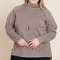 Plus Size High Quality Buttery Soft Solid Knit Turtleneck Two Tone High Low Hem Sweater