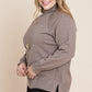 Plus Size High Quality Buttery Soft Solid Knit Turtleneck Two Tone High Low Hem Sweater